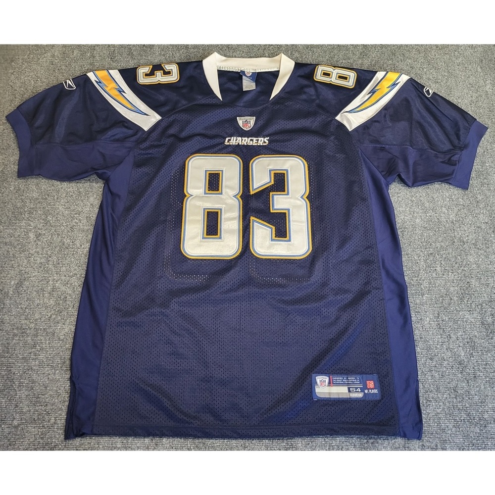VINTAGE Y2K SAN DIEGO CHARGERS REEBOK VINCENT JACKSON #83 NFL JERSEY SIZE 54